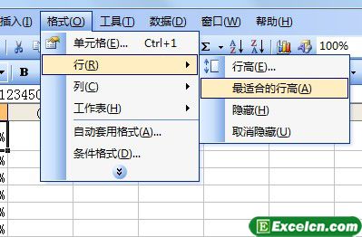 改变Excel2003中单元格的行高第3张