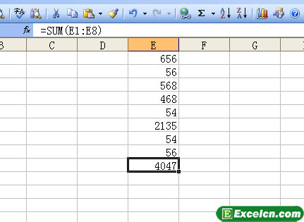 Excel2003中利用“自动求和”按钮进行求和第4张