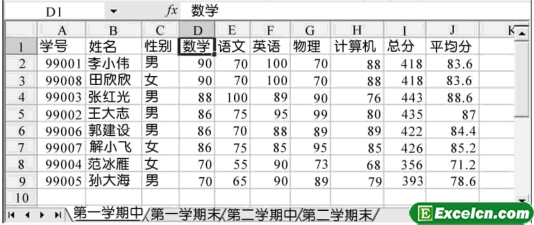 Excel2003提供的排序功能第1张