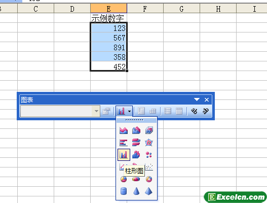 通过Excel2003图表工具栏创建图表第3张