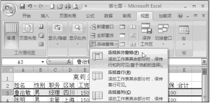 Excel2007中冻结工作表第1张