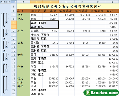 平均值的分类汇总项第2张