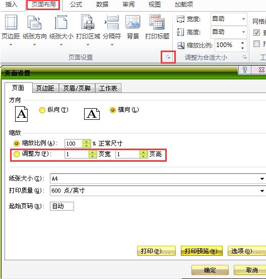 EXCEL 怎么把两页 打印成一页第1张