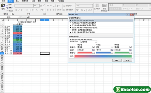 如何自定义excel2010的三色刻度颜色第1张