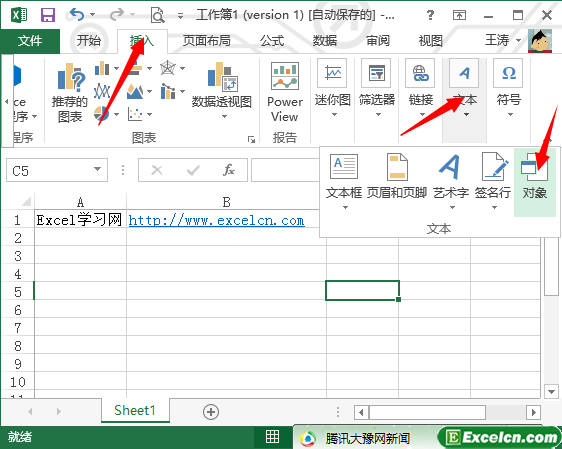 excel2013中插入对象文件第1张