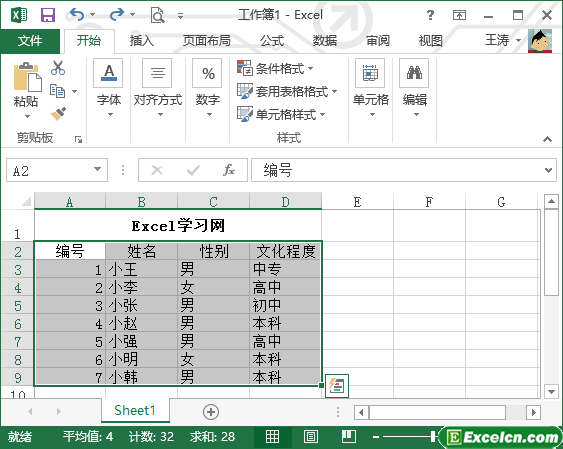 excel中的自动套用表格格式第1张