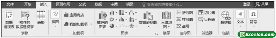 excel2016功能区的主要选项卡第4张