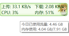 网速/内存监控软件 - TrafficMonitor