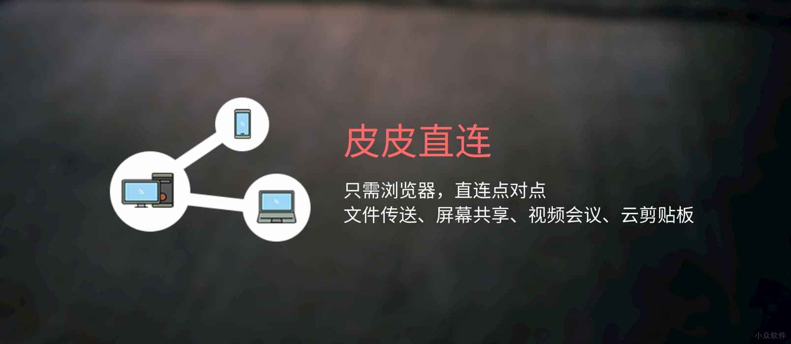 皮皮直连 - 有网就能用，打开浏览器就能传文件、共享屏幕、云剪贴板、视频会议/直播、文字... 1