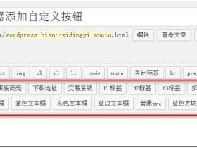 为wordpress文章编辑器添加自定义代码按钮